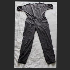 Charcoal shortsleeved Jumpsuit utility style